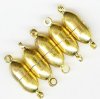 5 19x6mm Gold Plated Magnetic Capsule Clasps                                